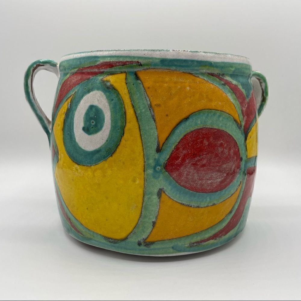 Vintage Desimone Mid-Century Handmade Italian Pottery Fish Crock